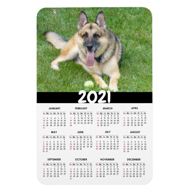 Ímã Cão german shepherd | Íman de calendário personali (Vertical)
