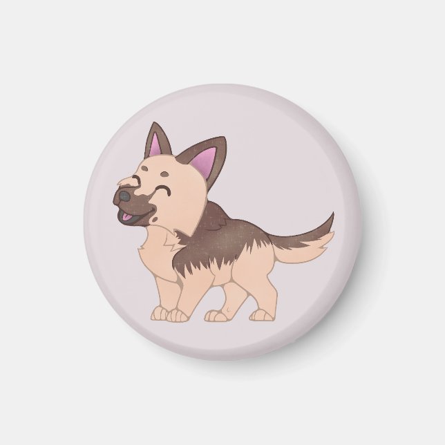 Imã Cão German shepherd Kawaii (Frente)