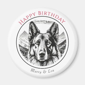 Imã cão German shepherd negro