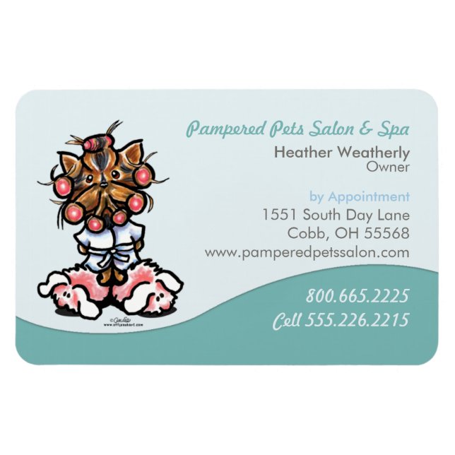 Ímã Cão Groomer Pet Spa Business Seafoam (Horizontal)