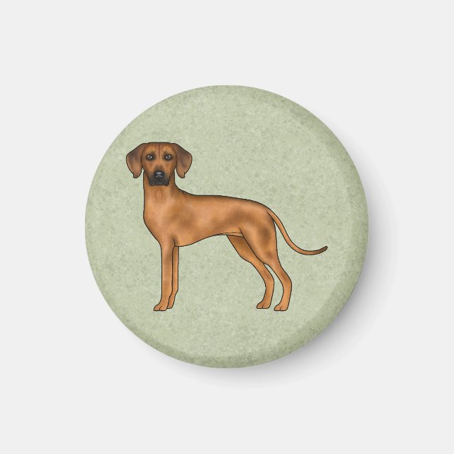 Imã Cão Leão Africano Rhodesian Ridgeback Raça Verde (Frente)