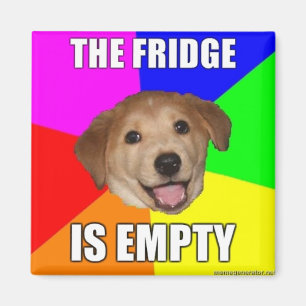IMÃ CÃO MEME DO CONSELHO: O REFRIGERADOR ESTÁ VAZIO