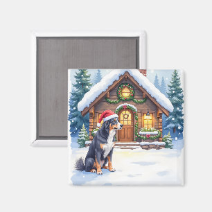 Imã Cão Montanhês Suíço Maior Cabana Nevada Chapéu de 