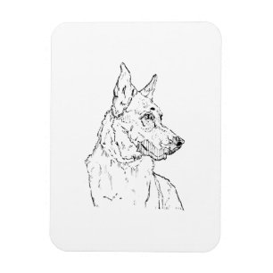 Ímã Cão Pastor Alemão Alsaciano Arte