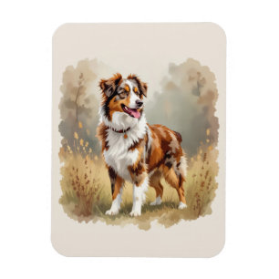 Ímã Cão Pastor Australiano Vermelho Merle Aussie