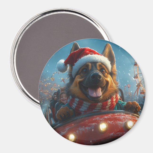 Imã Cão Pastor Belga Montanha-russa Natal (Front/Back)