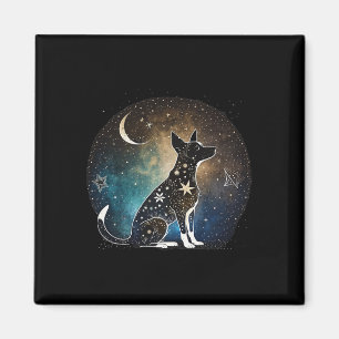 Imã Cão Rat Terrier Yoga Estrelas Lua Zen Galáxia Spla