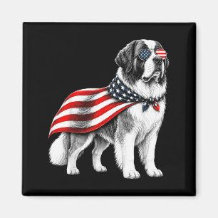 Imã Cão São Bernardo 4 de Julho Bandeira Americana