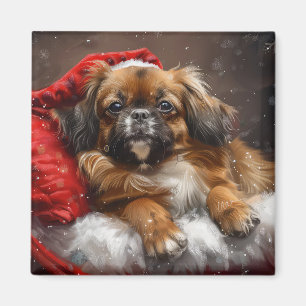Imã Cão Spaniel Tibetano Natal Festivo