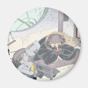 Imã Cão Tanuki Ukiyo-e de Raccon do japonês por