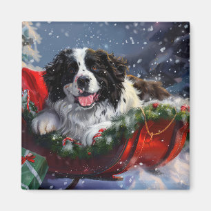 Imã Cão Terra Nova Natal Festivo