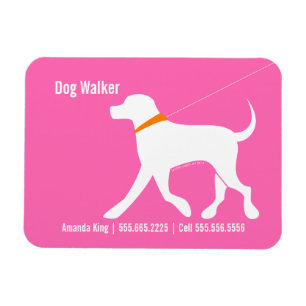 Ímã Cão Walker Pet Business Lab Moderno Rosa