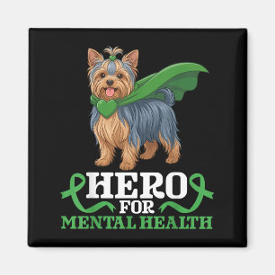 Imã Cão Yorkshire Terrier Herói para Saúde Mental