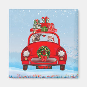 Imã Cão Yorkshire Terrier no carro com Papai Noel