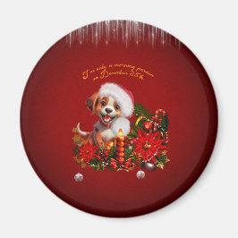 Imã Cãozinho engraçado com luz de vela