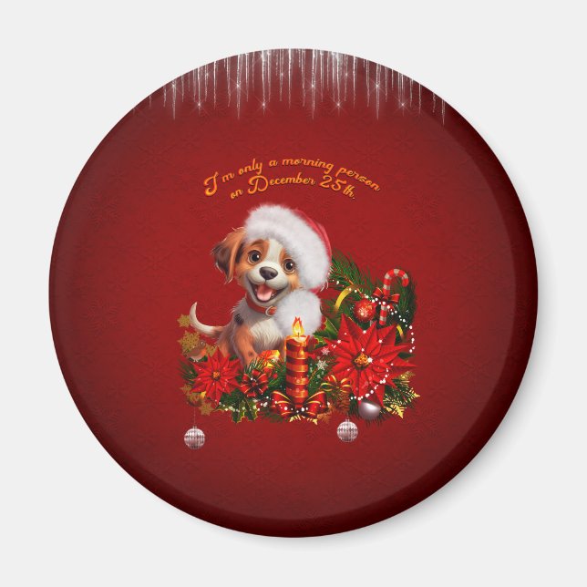 Imã Cãozinho engraçado com luz de vela (Frente)