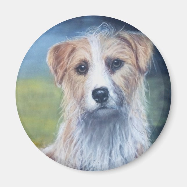 Imã Cãozinho Terrier no pôr do sol (Frente)