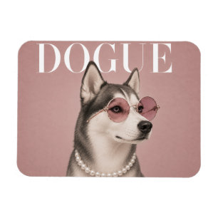 Ímã Capa de Husky Siberiano Rosa