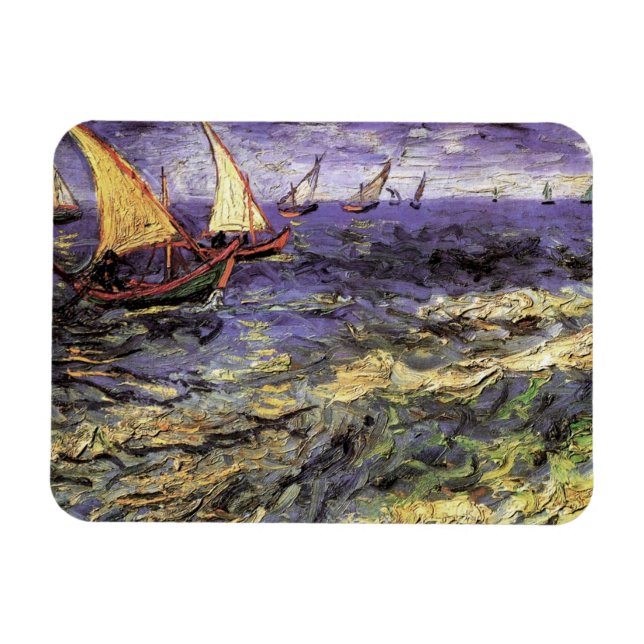 Ímã Capa de mar em Saintes Maries por Vincent van Gogh (Horizontal)