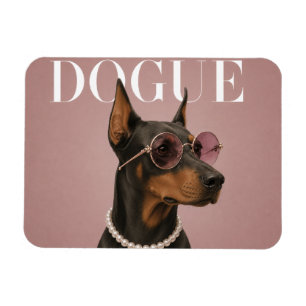 Ímã Capa de Menina Doberman Rosa