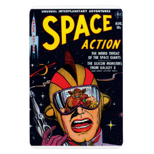 Ímã Capa de Quadrinho de Ficção Científica Vintage Açã