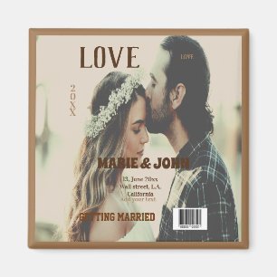 Imã capa de revista de casamento minimalista simples