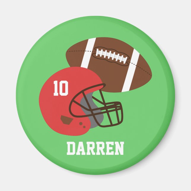 Imã Capacete de Futebol Americano Infantil Nome (Frente)