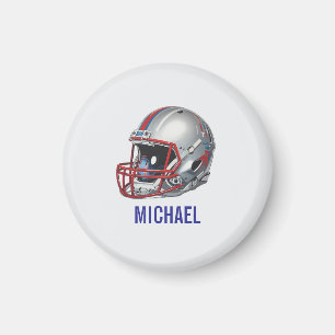 Imã Capacete de Futebol Motivacional Inspirador Nome