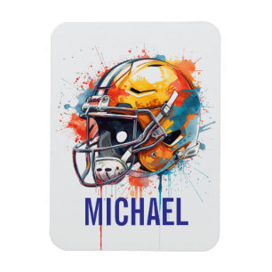 Ímã Capacete de Futebol Motivacional Inspirador Nome