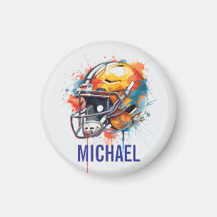 Imã Capacete de Futebol Motivacional Inspirador Nome