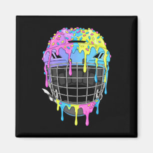 Imã Capacete de Hóquei Sorvete Drip Para Menino Jogado