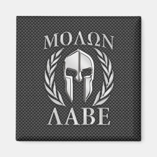 Imã Capacete espartano do cromo de Molon Labe na fibra