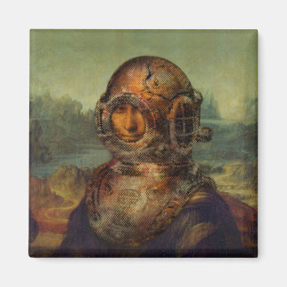 Imã Capacete Mona Lisa da Vinci de Steampunk Diver