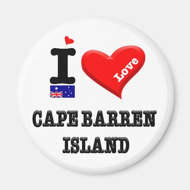 Imã CAPE BARREN ISLAND - I Love (Frente)