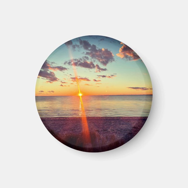 Imã Cape Cod Beach Sunset Photo Magnet (Frente)