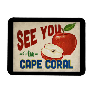Ímã Cape Coral Florida Apple - Vintage Travel