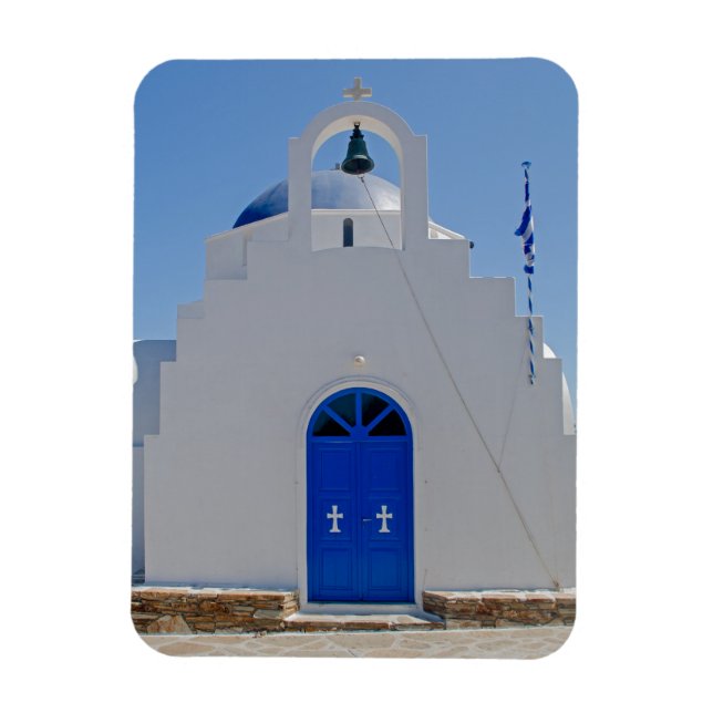 Ímã Capela Azul e Branco de Antiparos (Vertical)