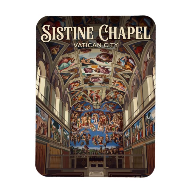 Ímã Capela Sistina Cidade do Vaticano (Vertical)