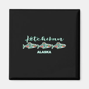 Imã Capital da pesca de salmão da arte nativa do Alasc