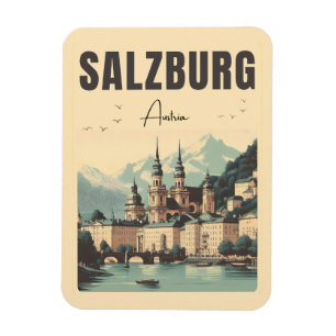 Ímã Capital retrô da Áustria salzburg silhueta
