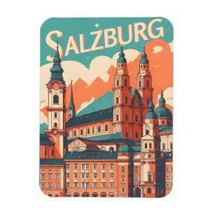Ímã Capital vintage da Áustria salzburg horizonte