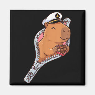 Imã Capitão Capivara Chocolate Coração Zipper de São V