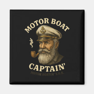 Imã Capitão de Barco a Motor Engraçado Barco de Pontão