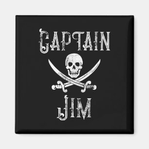 Imã Capitão Jim Vintage - Barco de Crânio Pirata Perso