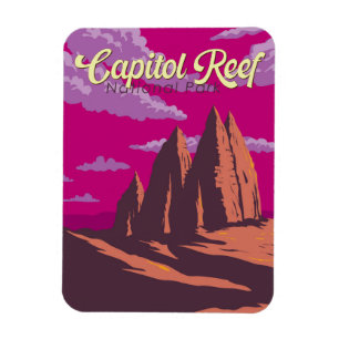 Ímã Capitol Reef National Park Ilustração Viagem Art