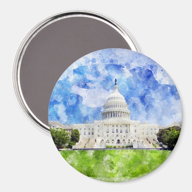 Imã Capitólio dos Estados Unidos em Washington DC Wate (Front/Back)