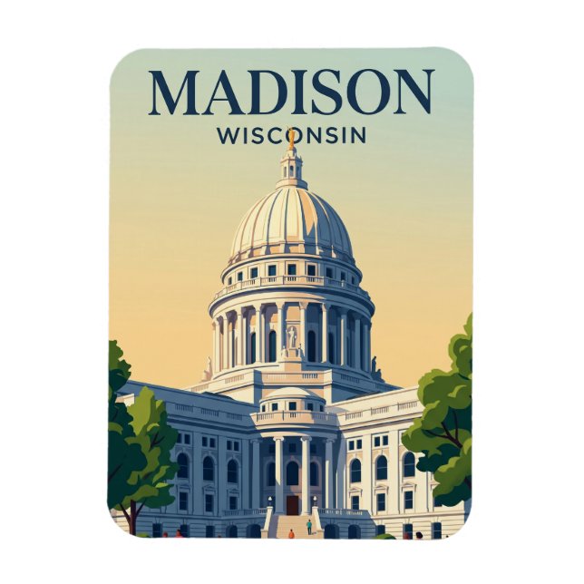 Ímã Capitólio Estadual de Wisconsin Wisconsin (Vertical)