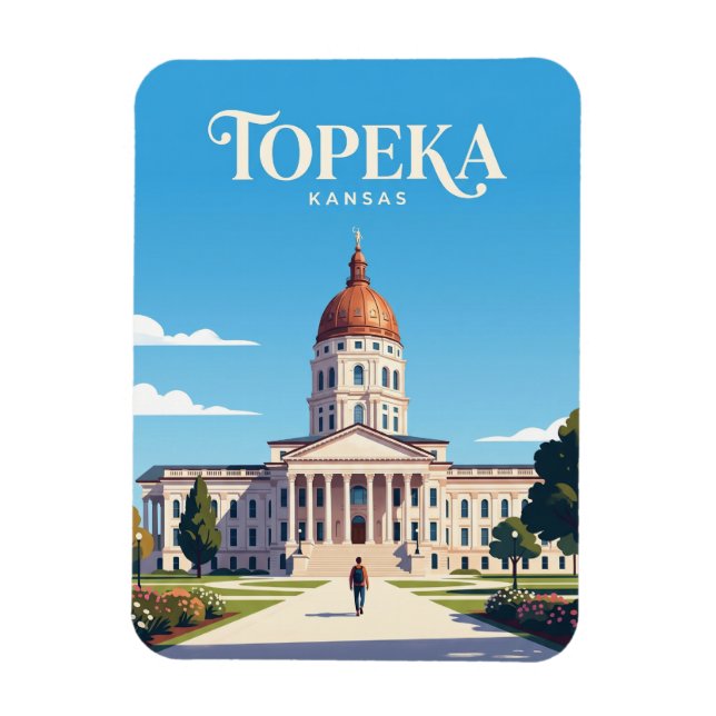 Ímã Capitólio Estadual do Kansas EUA (Vertical)