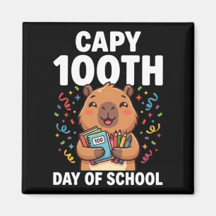 Imã Capivara 100º Dia De Escola Capy Animal Fofo