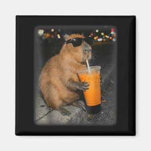 Imã Capivara bebendo café gelado meme engraçado de ani